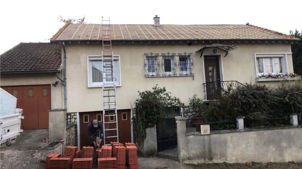 Toiture en cours de rénovation Marius Mouynet